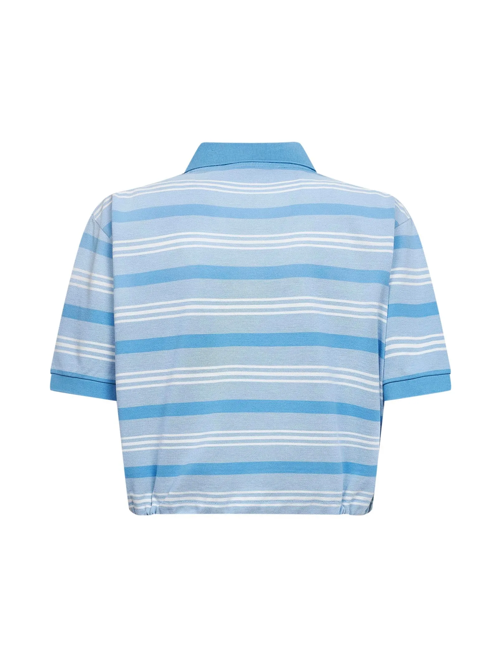 Light Blue Striped Cropped Polo Shirt sold by Lord & Taylor product image thumbnail 2