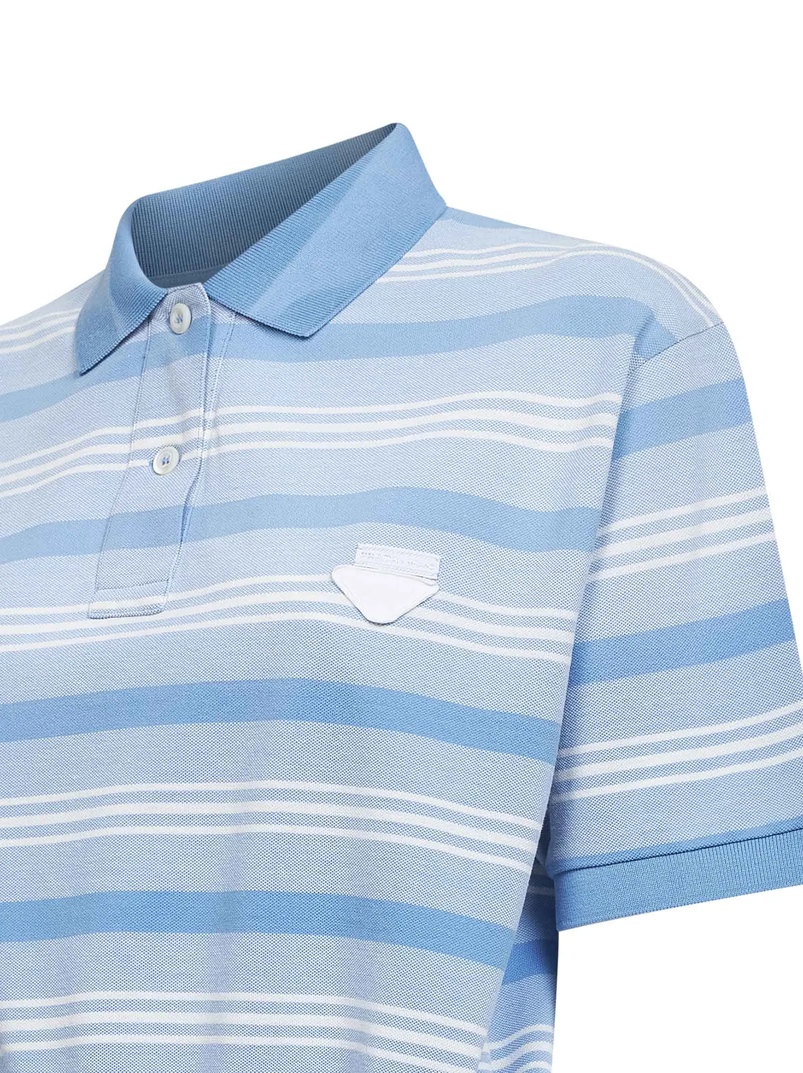 Light Blue Striped Cropped Polo Shirt sold by Lord & Taylor product image thumbnail 3
