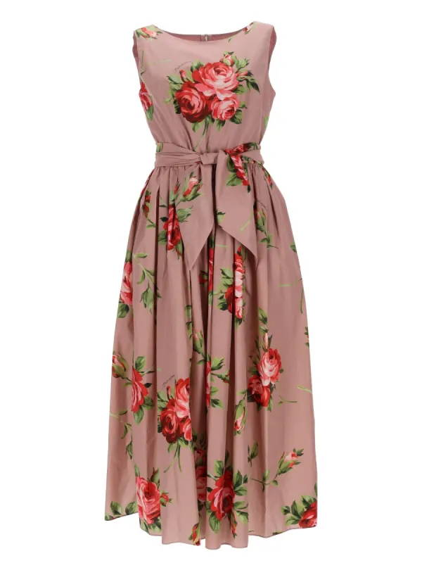 Rose Bouquet Print Midi Dress made by Dolce & Gabanna