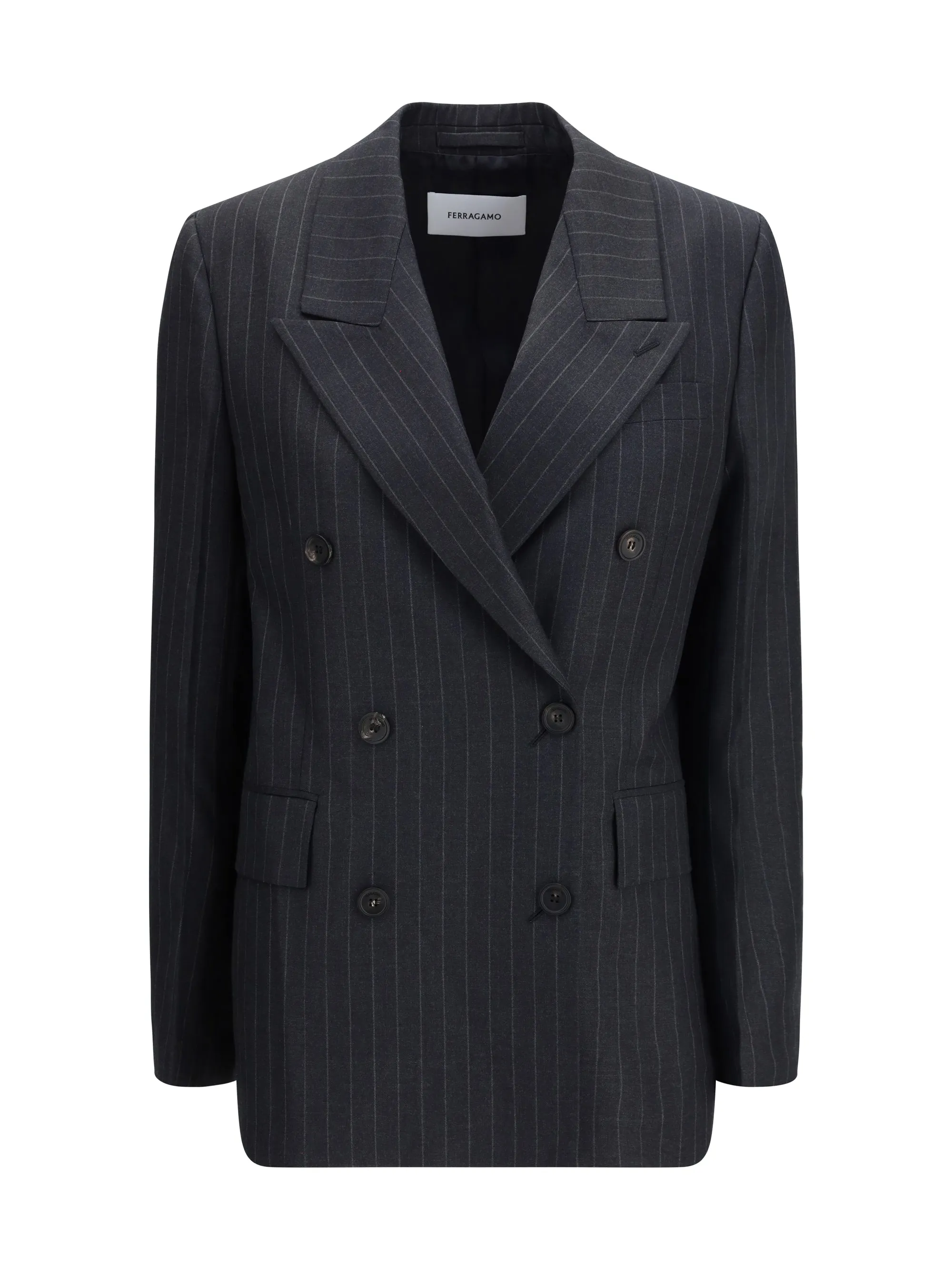 Blazer Double-Breasted Pinstripe Grey/Brown sold by Lord & Taylor