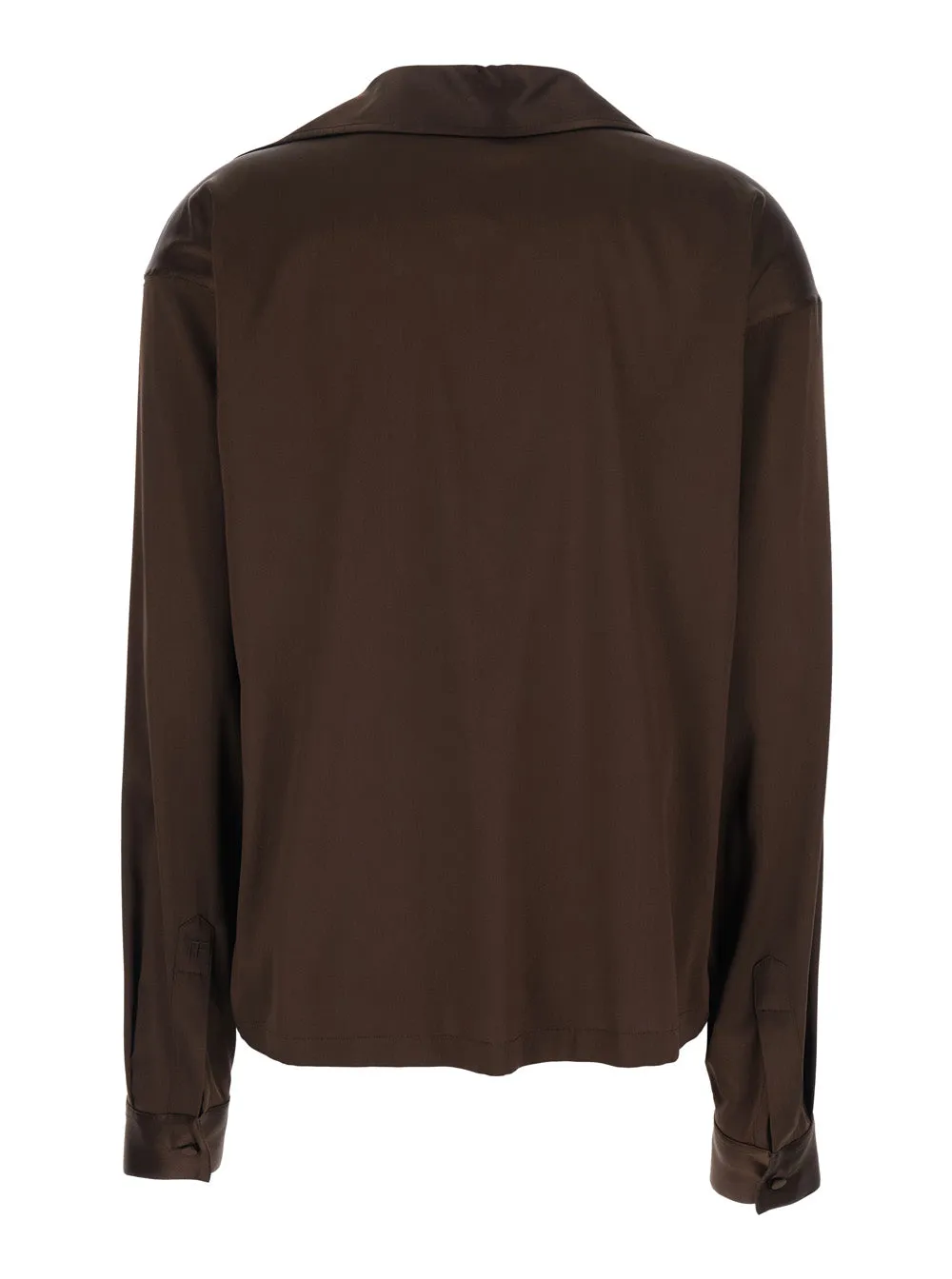 Blouse in Stretch Silk, Brown sold by Lord & Taylor product image thumbnail 2