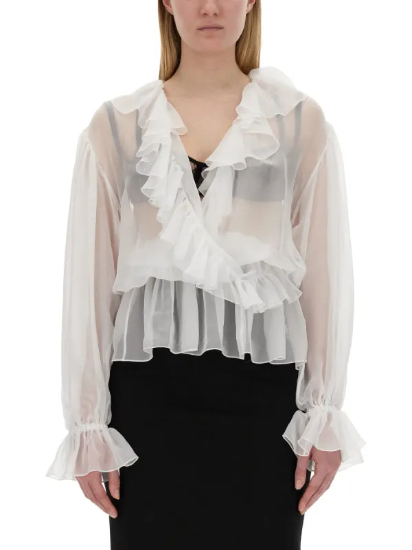Chiffon Blouse with Ruffles made by Dolce & Gabanna