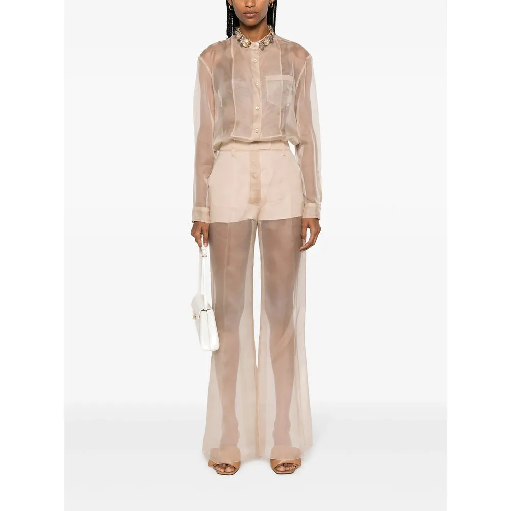 Trousers Flared Silk Neutrals sold by Lord & Taylor product image thumbnail 3