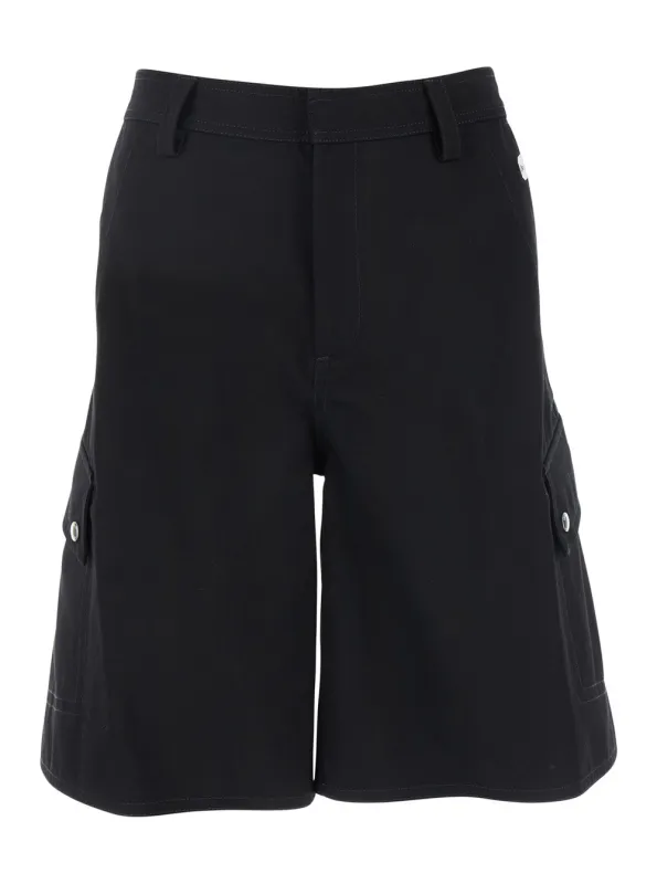 Black Cargo Shorts with Belt Loops made by Off-White