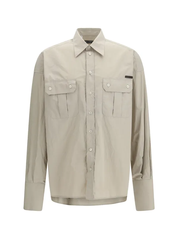 Shirt Poplin Beige made by Dolce & Gabanna