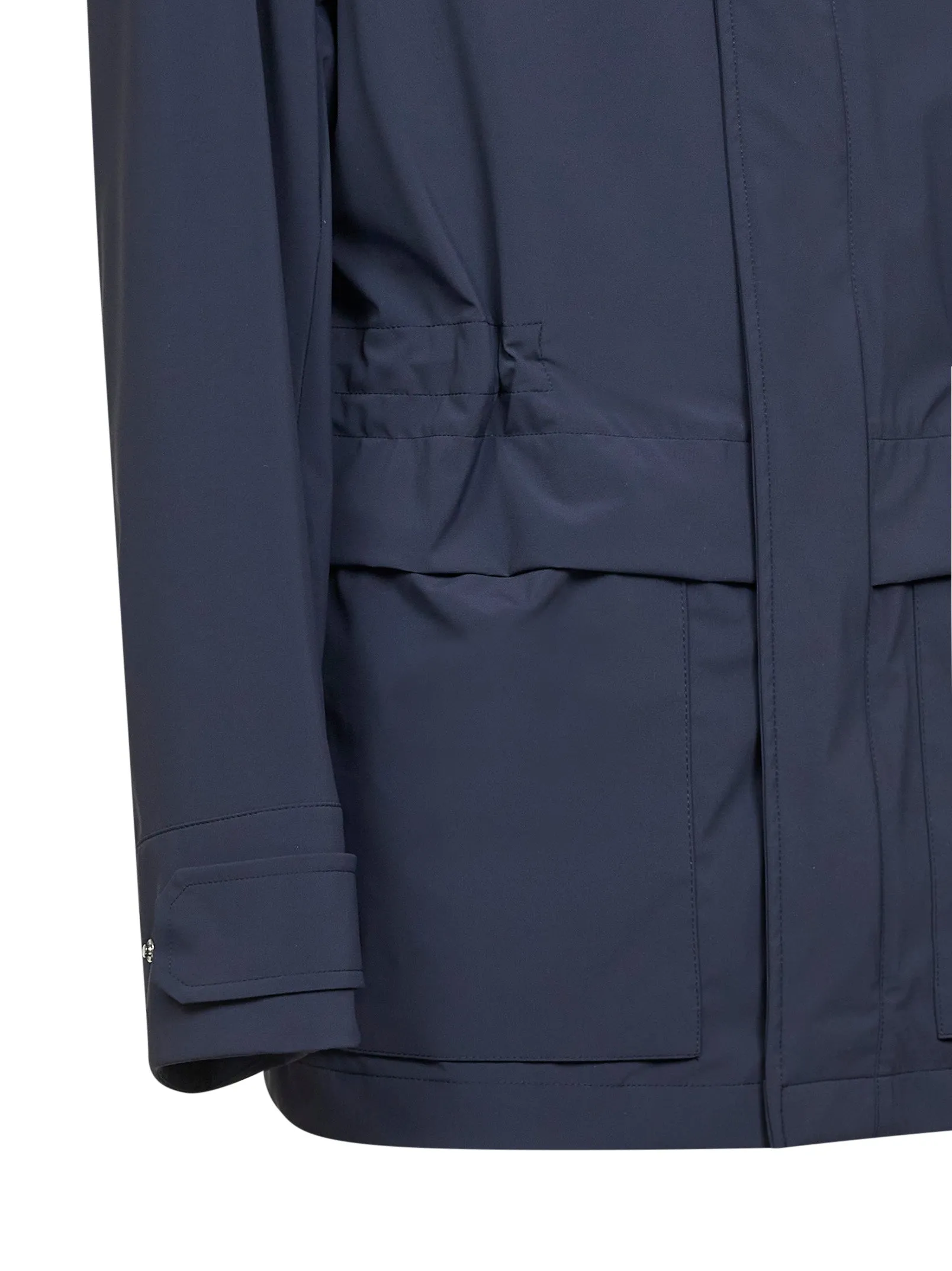 Navy Stretch Technical Fabric Hooded Parka sold by Lord & Taylor product image thumbnail 3