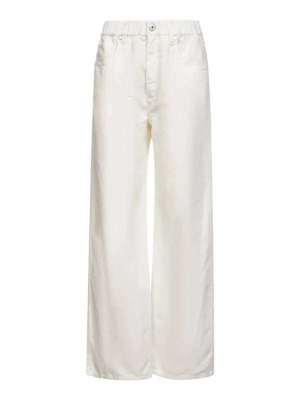 Cotton and Linen White Contemporary Jeans made by Brunello Cucinelli