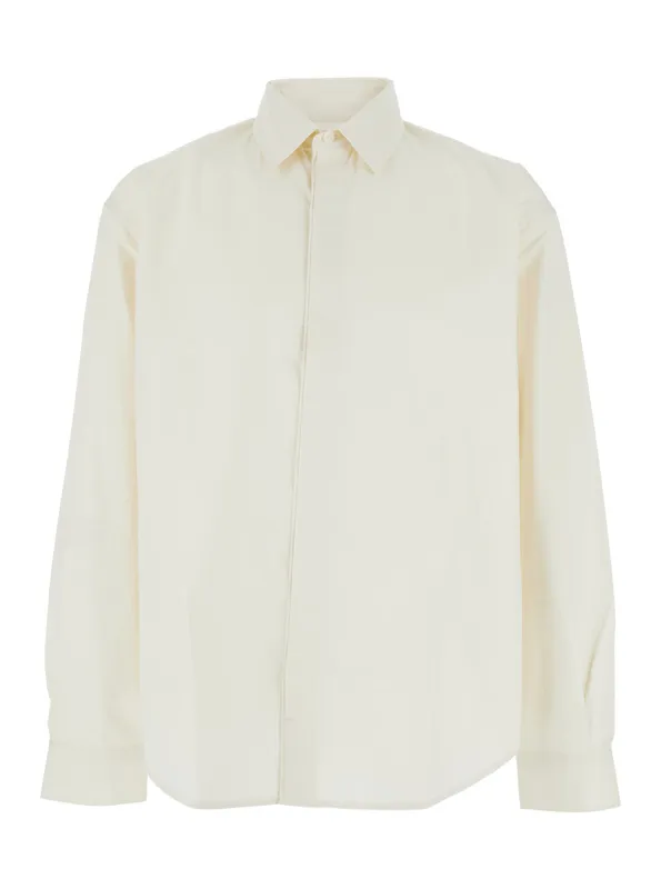 White Shirt with Maxi J Logo made by Jacquemus
