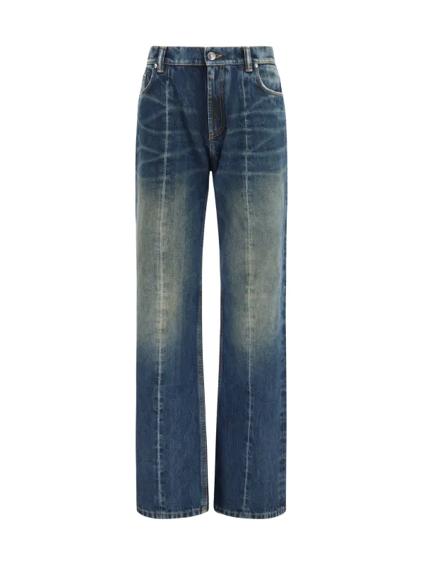 Denim Jeans Straight-Leg Dirty Blue made by Versace
