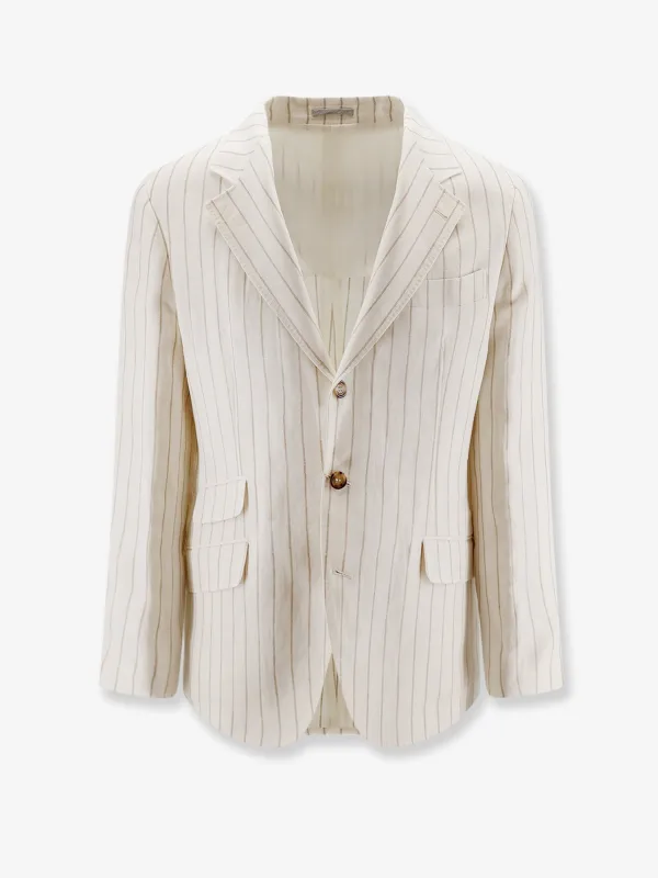 Blazer Linen White made by Brunello Cucinelli