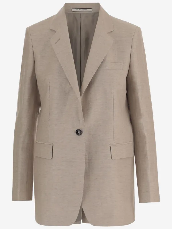 Linen and Cotton Blend Jacket made by Tagliatore