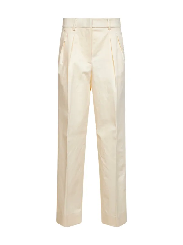 Trousers Natural Cotton Gabardine Beige made by Moncler