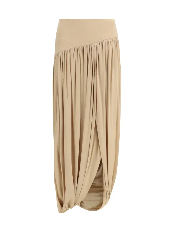 Skirt Peplum Beige made by Salvatore Ferragamo