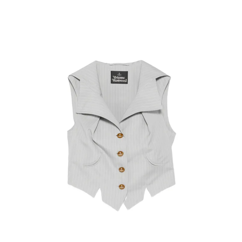 Waistcoat Cotton Grey/White made by Vivienne Westwood