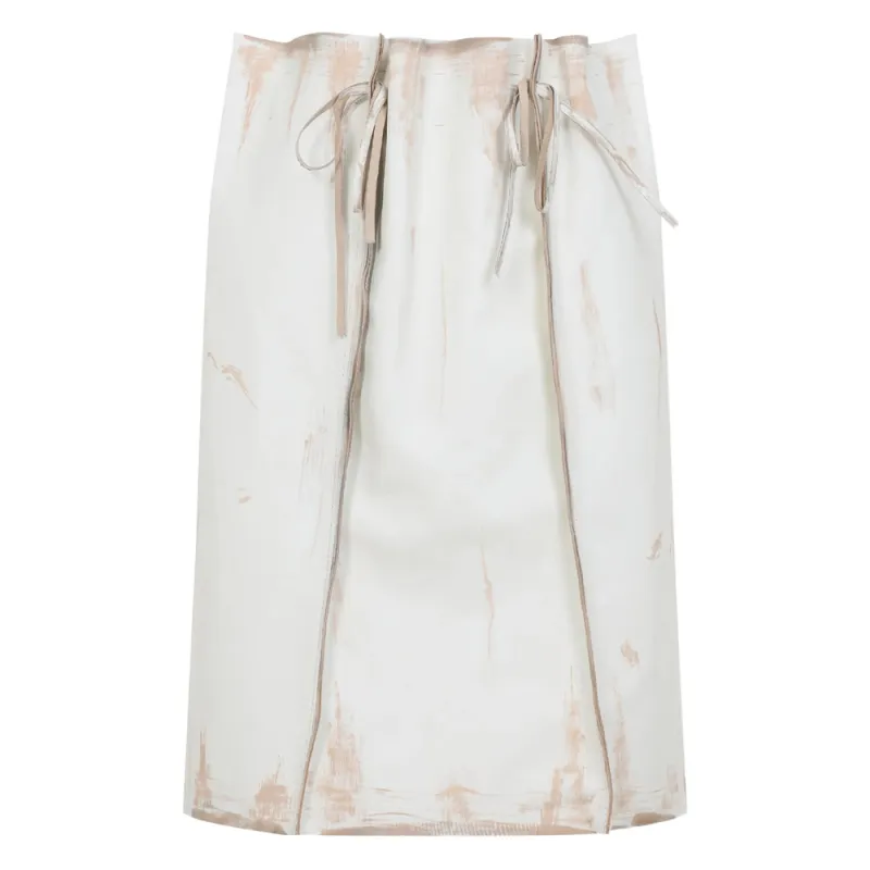 Skirt White Calf Leather made by Prada