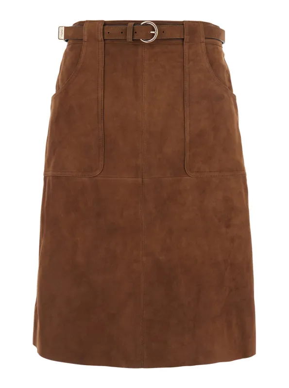 Skirt 'Tennis' Brown Suede made by MaxMara
