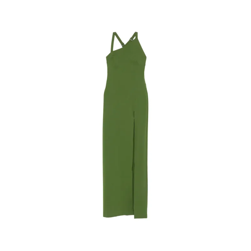 Asymmetric Green Dress with Buckle Detail made by The Attico
