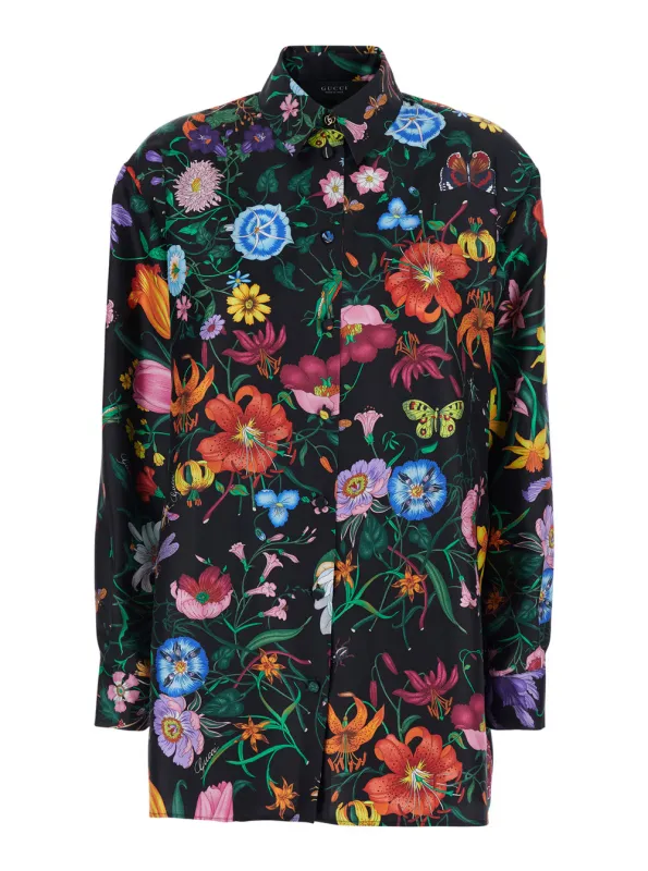 Silk Shirt Multicolour Floral made by Gucci
