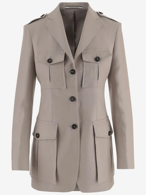 Linen Jacket Beige made by Tagliatore