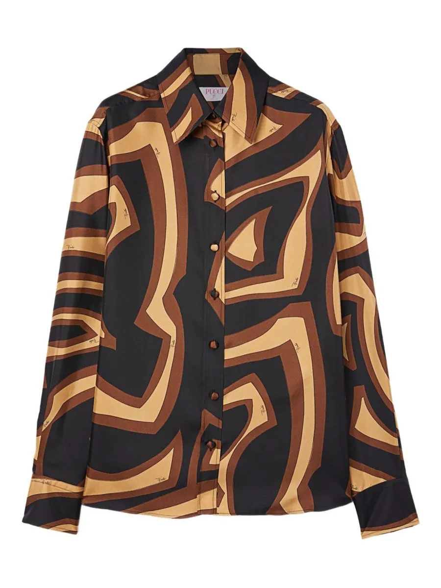 Labyrinth Print Silk Shirt sold by Lord & Taylor