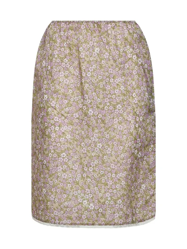 Alabaster Printed Nylon Midi Skirt made by Prada