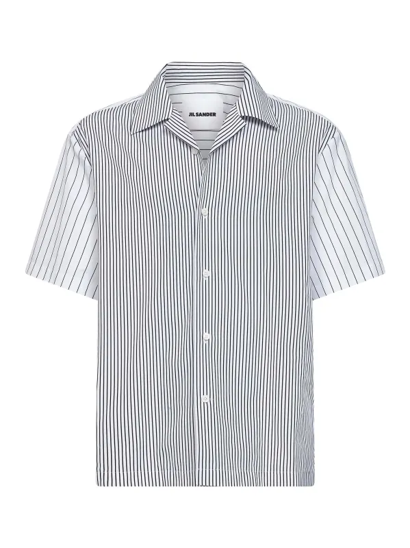 Striped Cotton Short-Sleeved Shirt made by Jil Sander