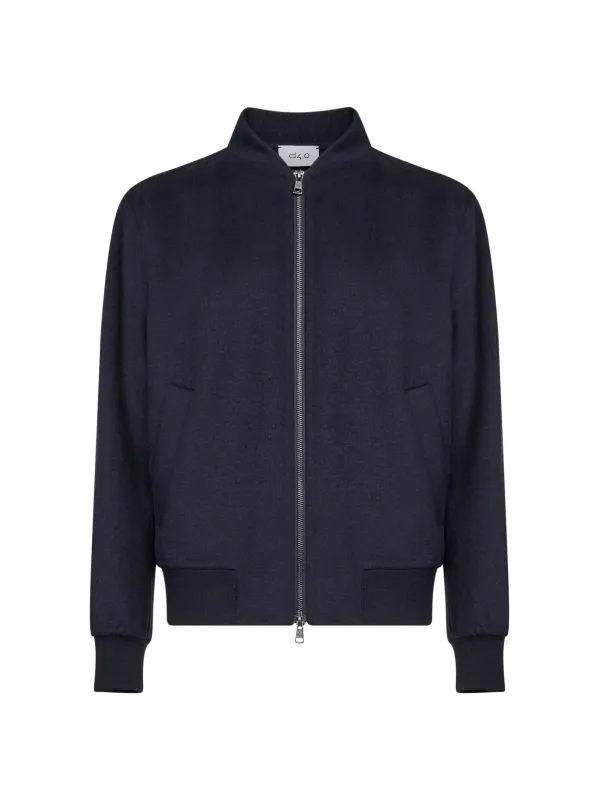 Bomber Jacket Blue Wool made by Lord & Taylor