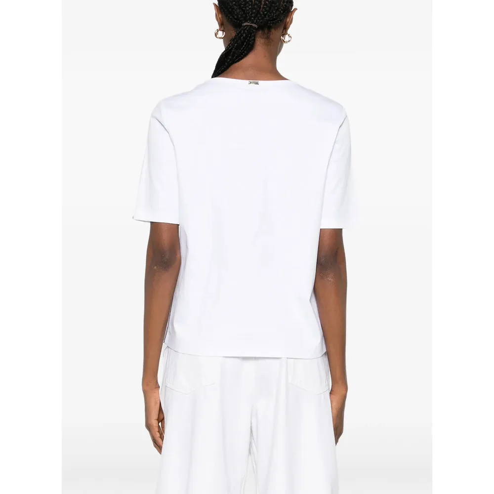 White Round Neck T-Shirt sold by Lord & Taylor product image thumbnail 5