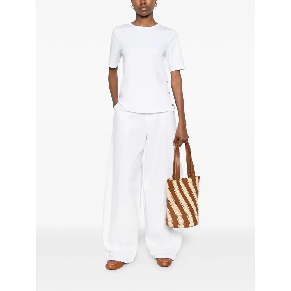 White Round Neck T-Shirt sold by Lord & Taylor product image thumbnail 3