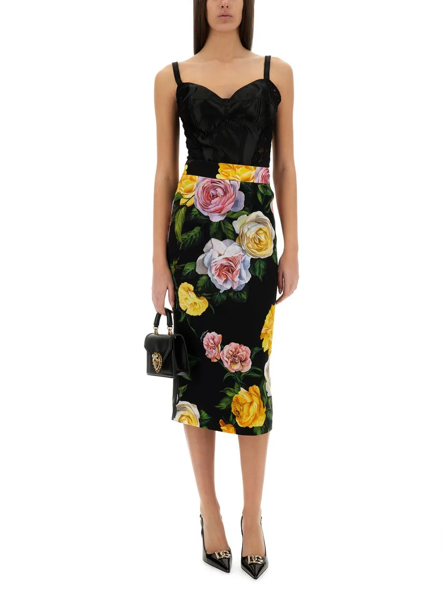 Peony and Rose Print Longuette Skirt sold by Lord & Taylor product image thumbnail 3