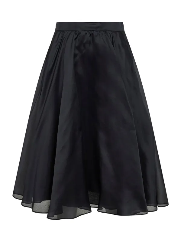 Midi Skirt MSECALLE Black Silk Organza made by MaxMara
