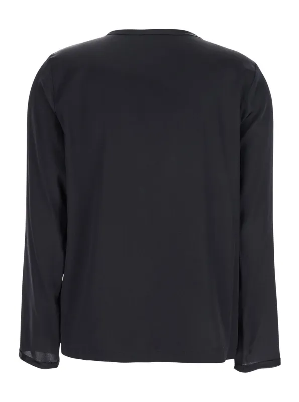 Blouse Silk Long Sleeve Black made by Lord & Taylor