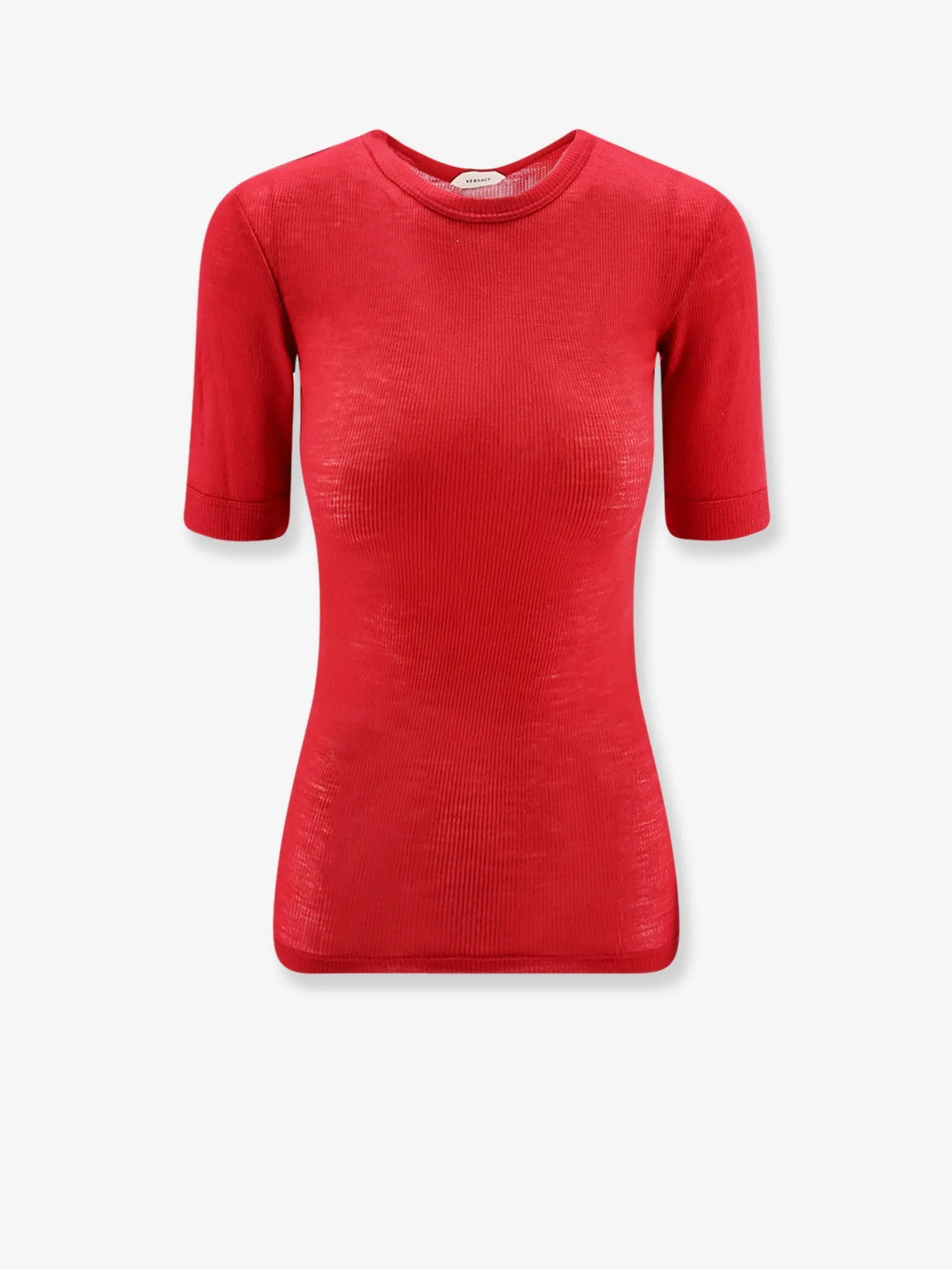 T-shirt Ribbed Virgin Wool Red sold by Lord & Taylor