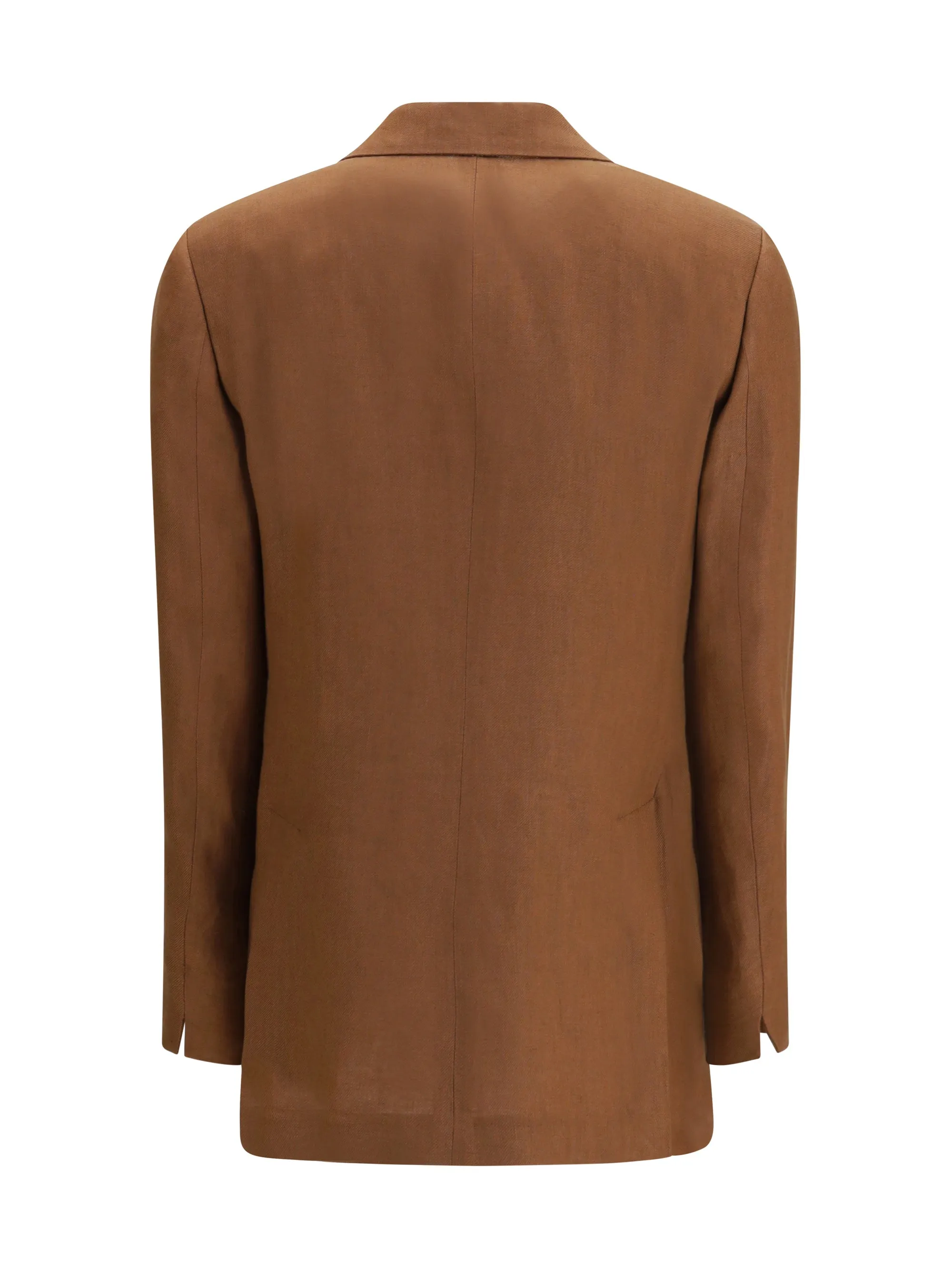 Double-Breasted Linen Blazer Brown sold by Lord & Taylor product image thumbnail 2