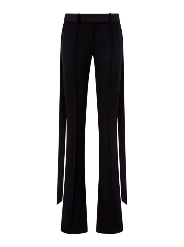 Trousers Wide-Leg Wool Black made by The Attico