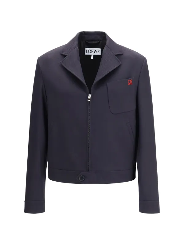 Jacket Cavalry Wool Dark Navy Blue made by Loewe