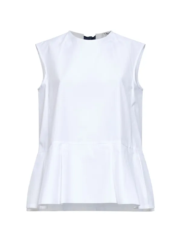 Sleeveless Top SMMBRAVA White Poplin made by MaxMara
