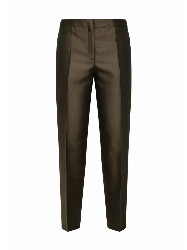 Trousers MSTZINCO Khaki Green Silk-Blend made by MaxMara