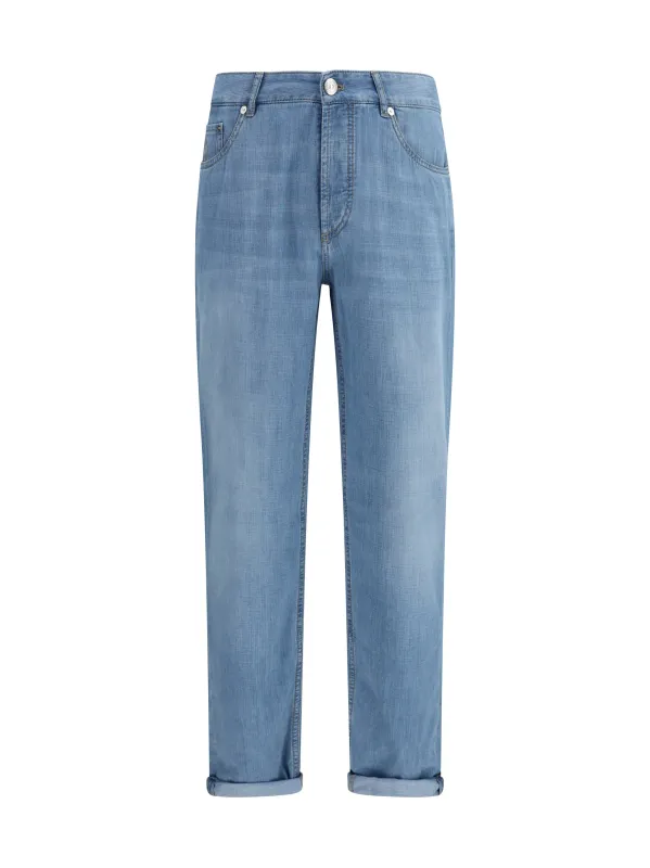 Jeans Distressed Light Denim made by Brunello Cucinelli