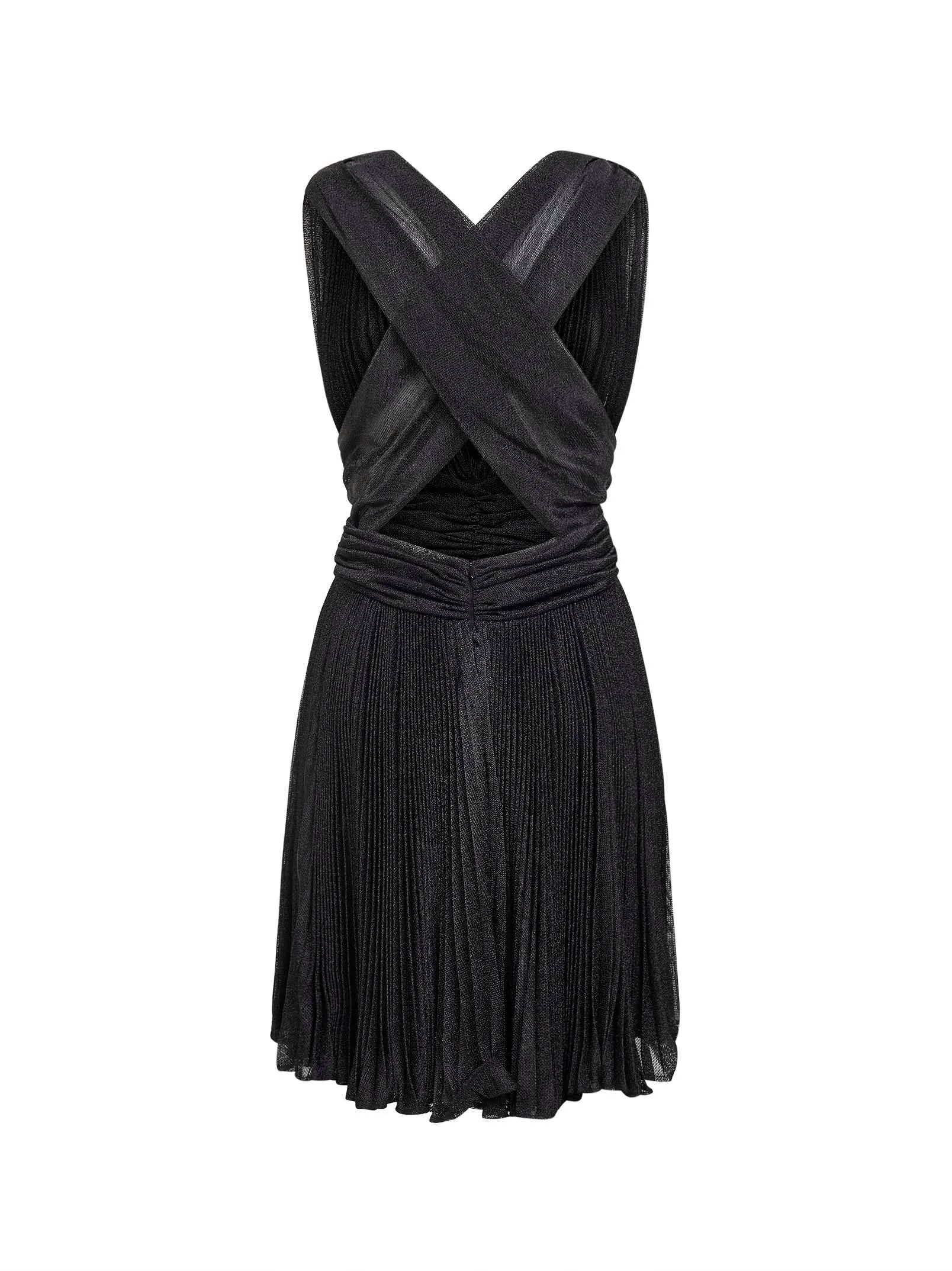Black Lurex Mesh Pleated Minidress sold by Lord & Taylor product image thumbnail 2