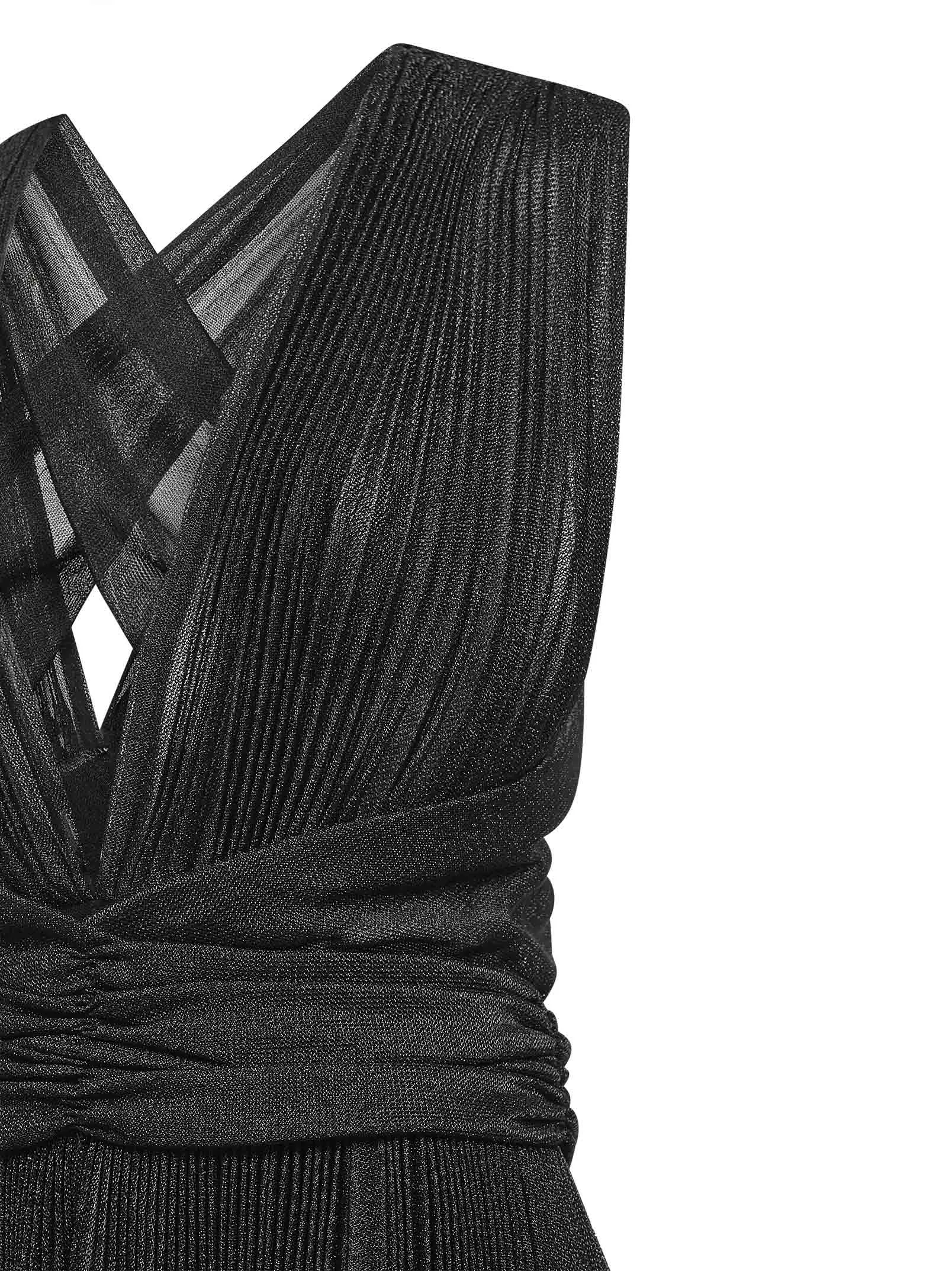 Black Lurex Mesh Pleated Minidress sold by Lord & Taylor product image thumbnail 3