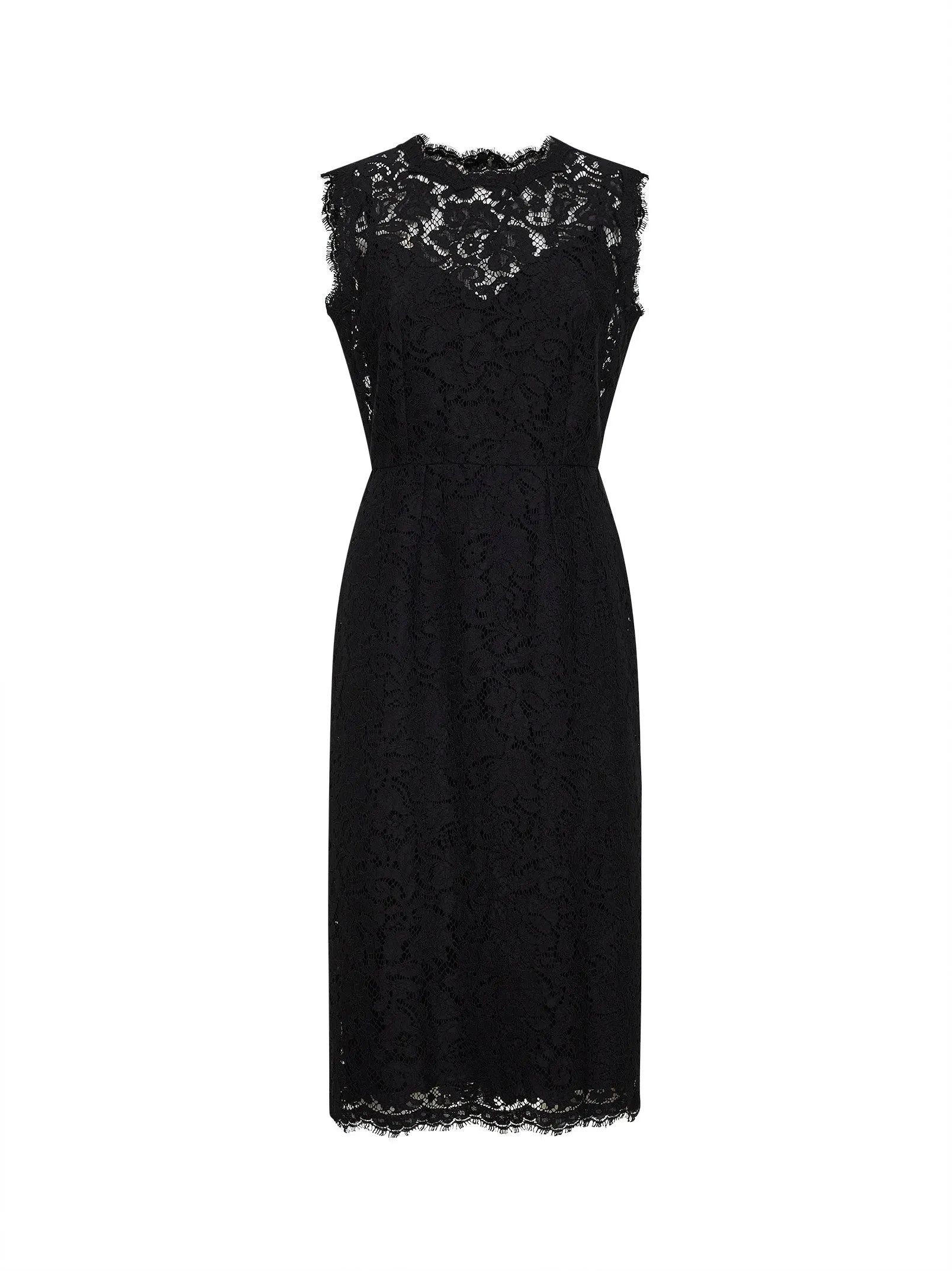 Black Lace Calf-Length Sheath Dress sold by Lord & Taylor