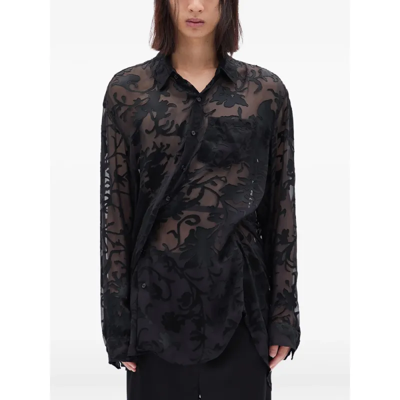 Shirt Silk-Blend Black made by Ann Demeulemeester