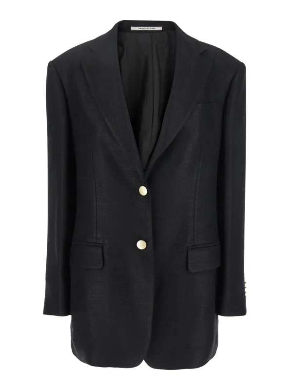 Black Jacket with Pointed Lapels and Pockets made by Tagliatore