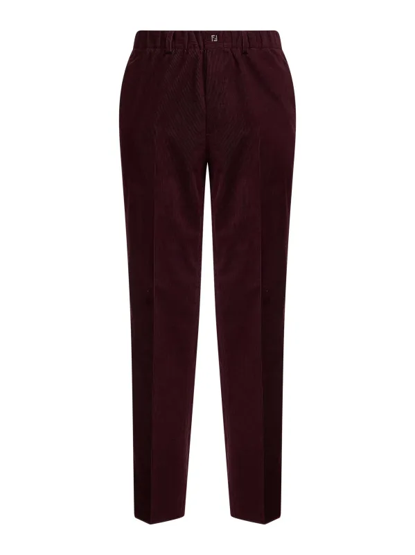 Burgundy Corduroy Trousers made by Fendi