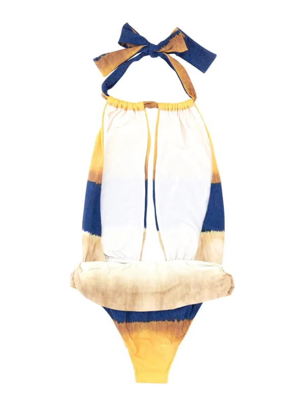 One Piece Swimsuit with Tie Dye Print made by Alberta Ferretti