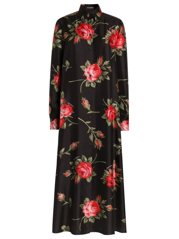 Rose Bouquet Print Long Dress made by Dolce & Gabanna