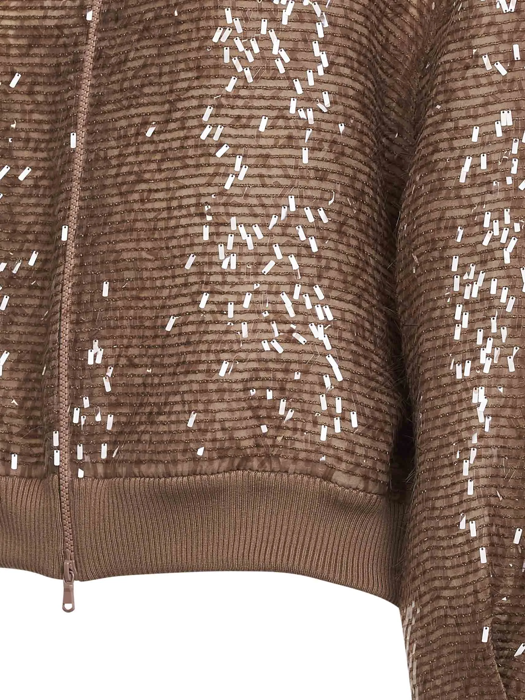 Bomber Jacket Brown Silk Embroidered sold by Lord & Taylor product image thumbnail 3