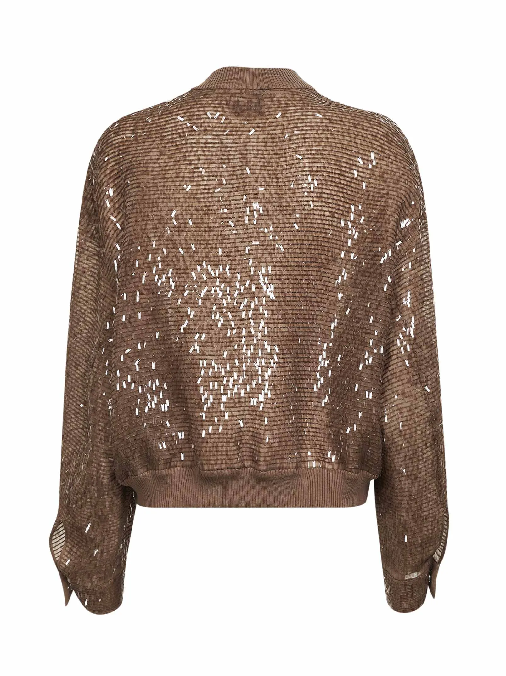 Bomber Jacket Brown Silk Embroidered sold by Lord & Taylor product image thumbnail 2