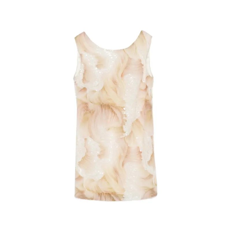 Sequin Embellished Dress Neutrals/White made by Lord & Taylor
